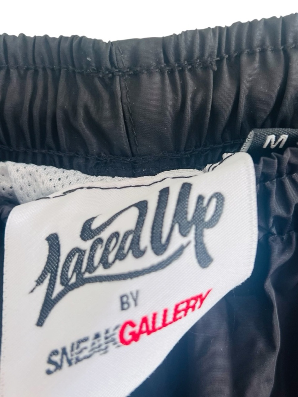Sneak Gallery Laced Up Black Track Pants with Bold Orange - Picture 4 of 4